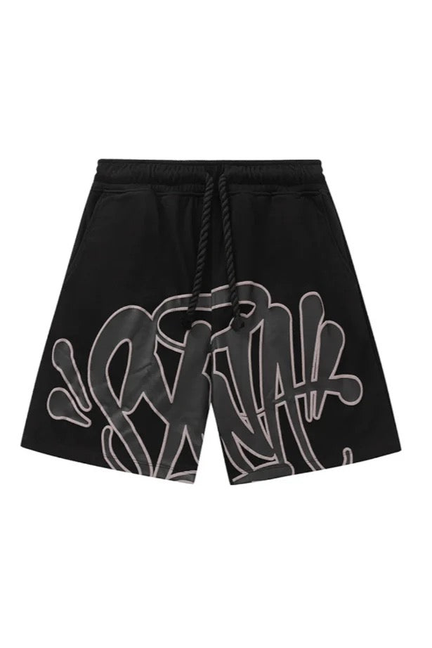 "Graffiti" Shorts Set Schwarz