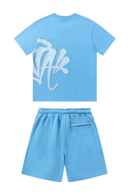 „Graffiti“ Shorts Set Babyblau