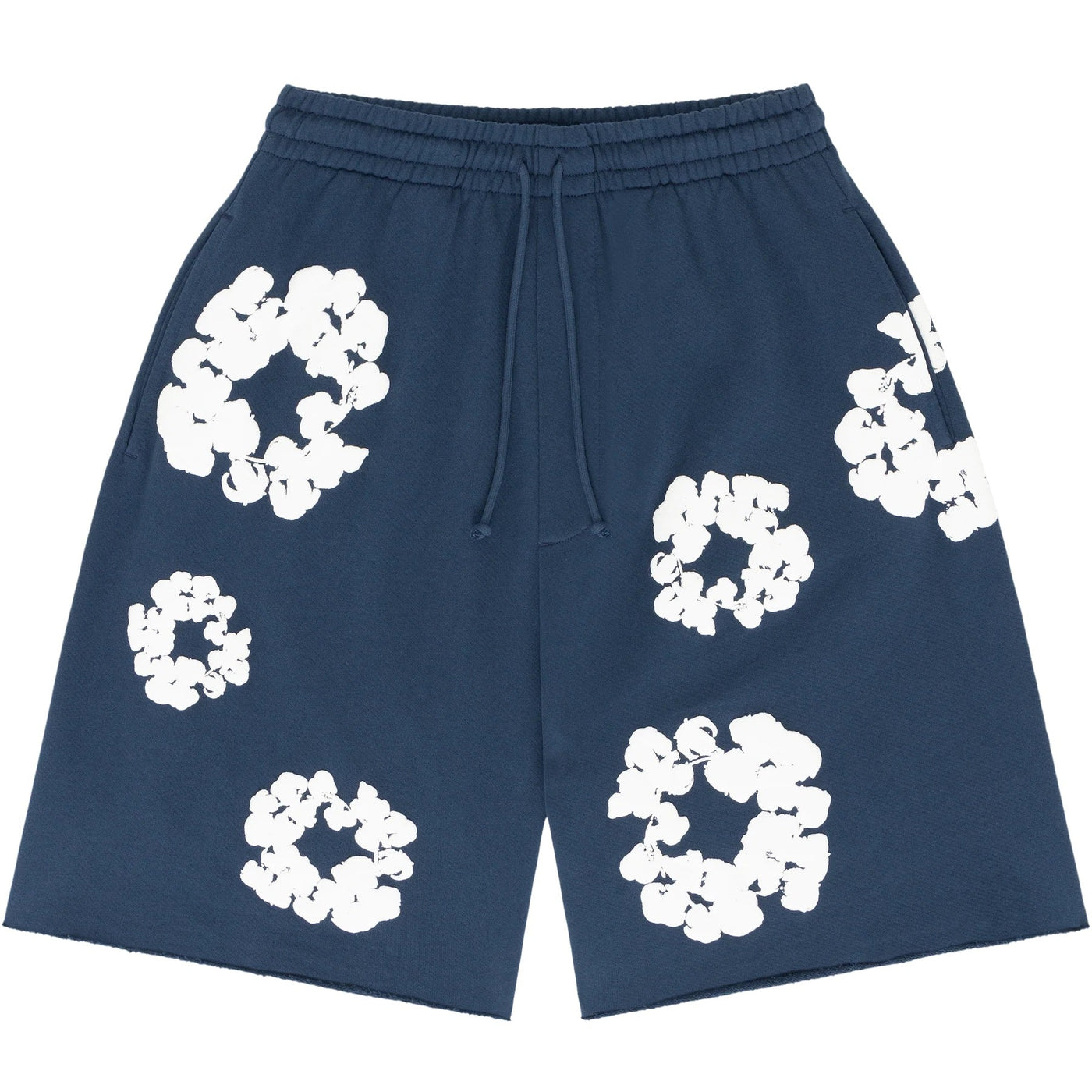 Shorts „Blume“ Marineblau