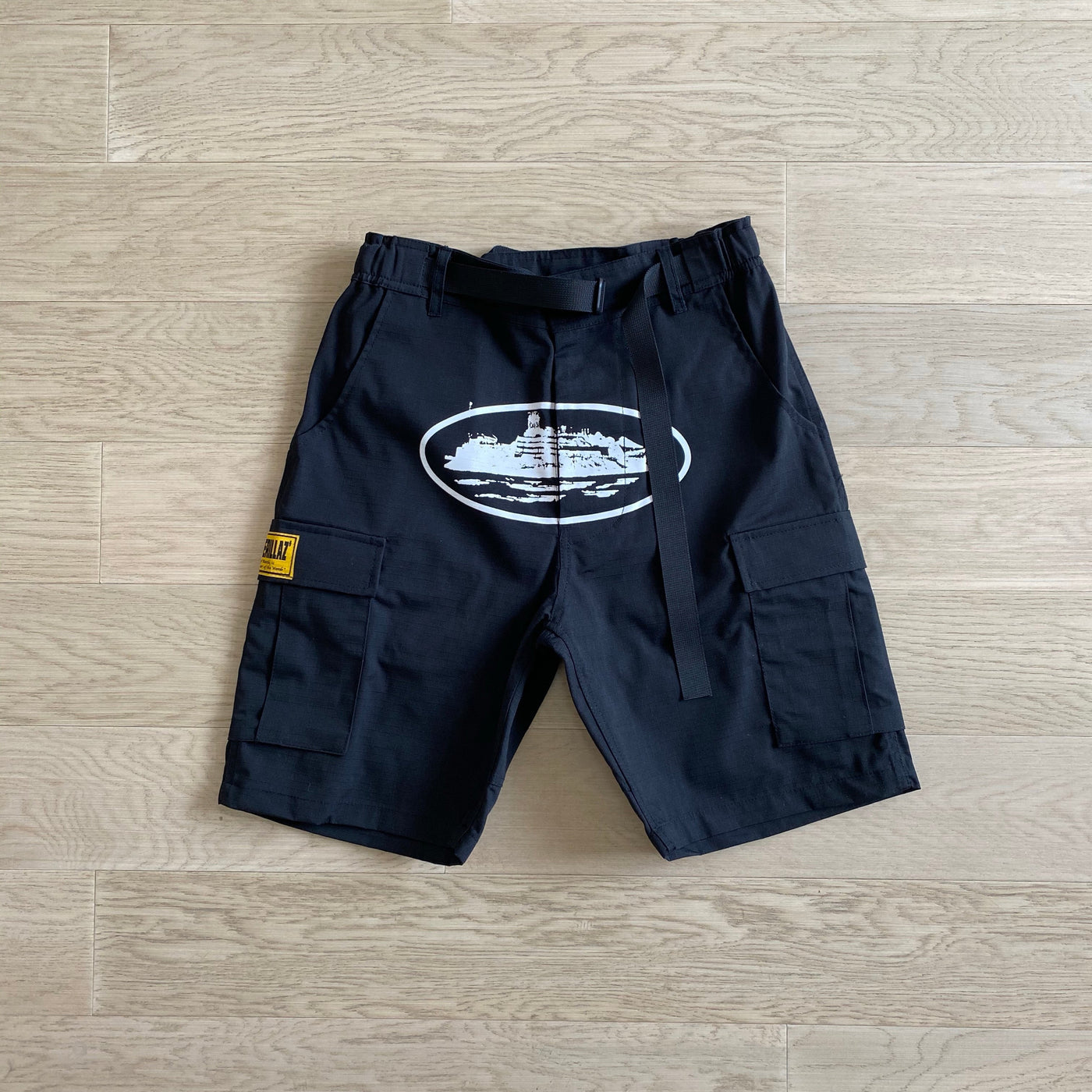 Schwarze Cargo-Shorts „Alcatraz“