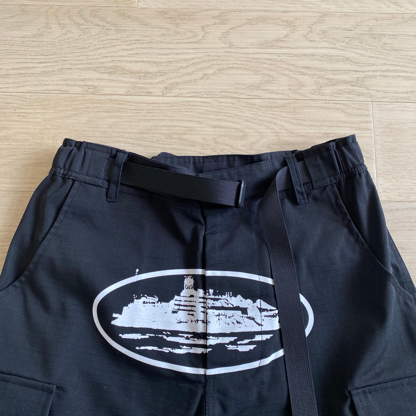 Schwarze Cargo-Shorts „Alcatraz“