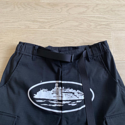 Schwarze Cargo-Shorts „Alcatraz“