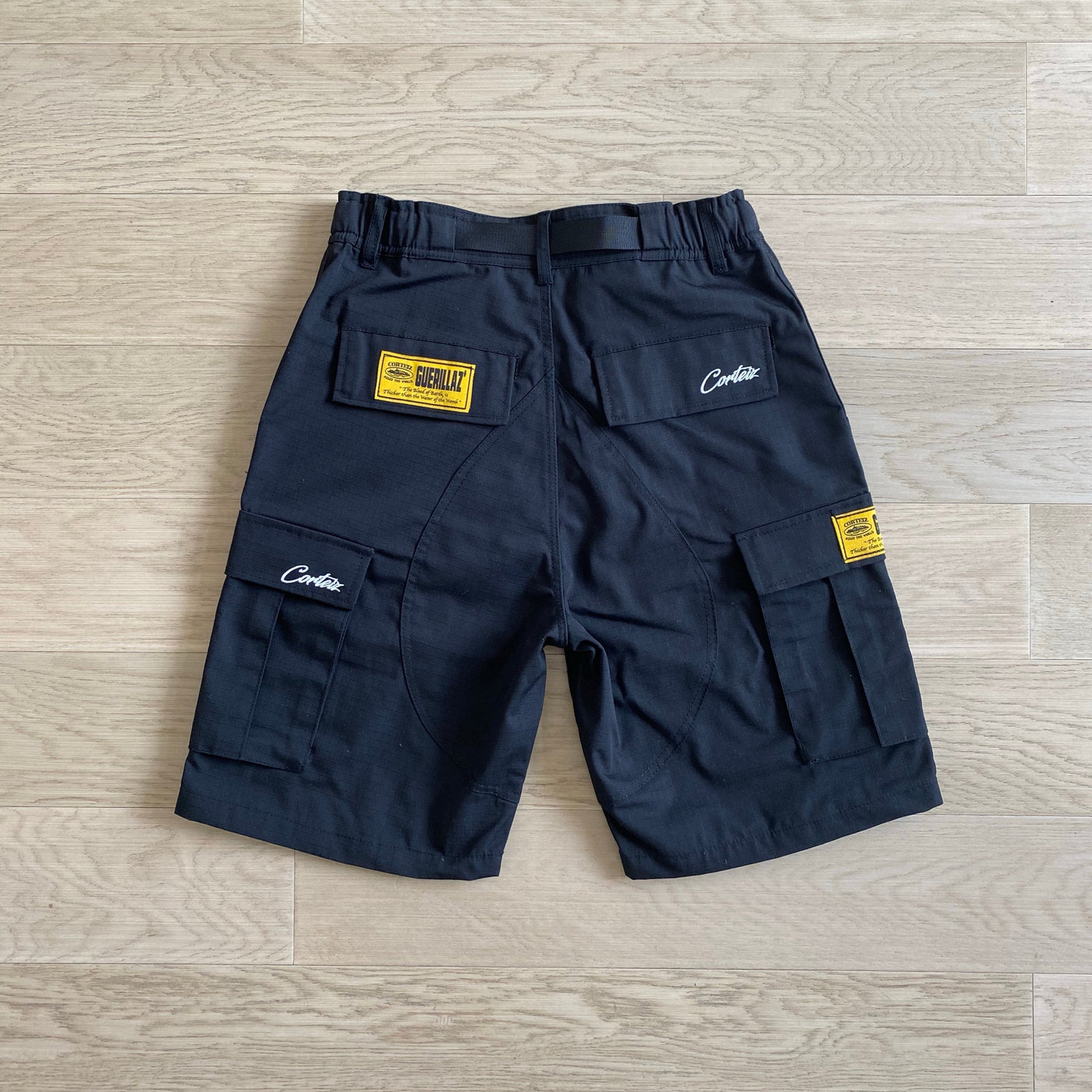 Schwarze Cargo-Shorts „Alcatraz“