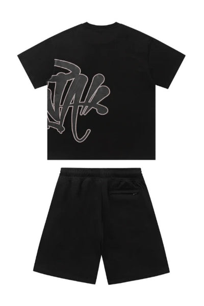 "Graffiti" Shorts Set Schwarz