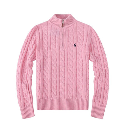 "RL" Cable Knit Quarter Zip